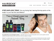 Tablet Screenshot of hairgenx.com
